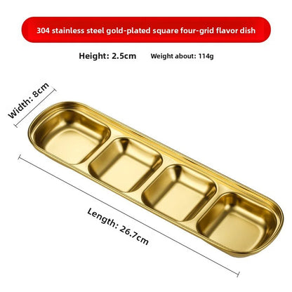 Small Sauce Bowl Kitchen Seasoning Dipping Dish Korean Style Stainless Steel 304 Multifunctional Tableware For Barbecue Dinner
