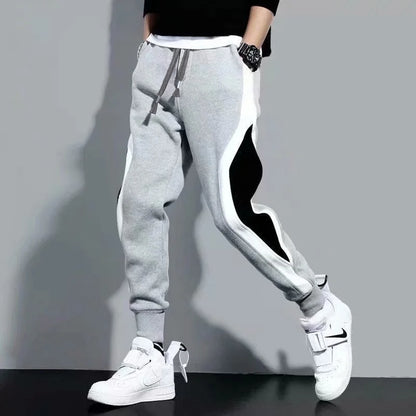 Men's Sports Pants Spring Loose Fitting Leggings Patchwork Running Training Casual Pants