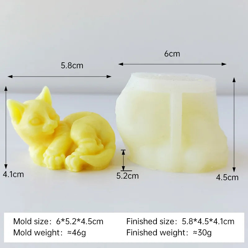 Cute Bear Kitten Rabbit Silicone Candle Mold DIY Cartoon Animal Aroma Plaster Ornament Mould Soap Candle Making Supplies