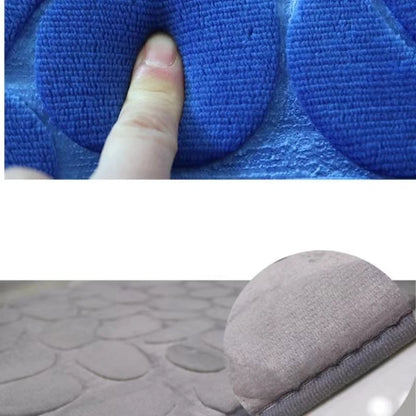 Set of 3 Bathroom Bath Mat Set  Soft Non Slip or 2PCS Cobblestone Absorbent Bathroom Mat Rug Carpets and Toilet Lid