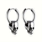 1 pair of silver men's earrings for Halloween decoration Skull Horror party bar European retro punk trend  Stainless steel woman