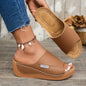 Women Wedge Slippers Summer Fashion Slippers Open Toe Breathable Sandals Comfortable Buckle Woman Shoes Slides Women