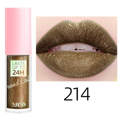 Glitter Lip Glaze Long Lasting Waterproof Liquid Lip Gloss Lipstick Makeup 18 Colors