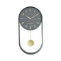 Bedroom Living Room Modern Decoration Single Pendulum Battery Driven Non Ticking Swinging Wall Clock