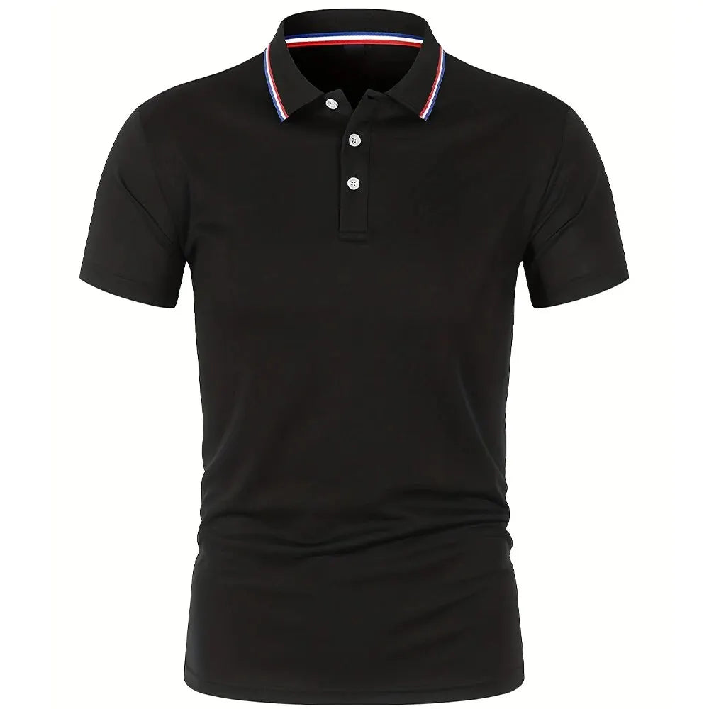 Men's Casual Breathable Solid Color High Quality Short Sleeve Polo Shirt