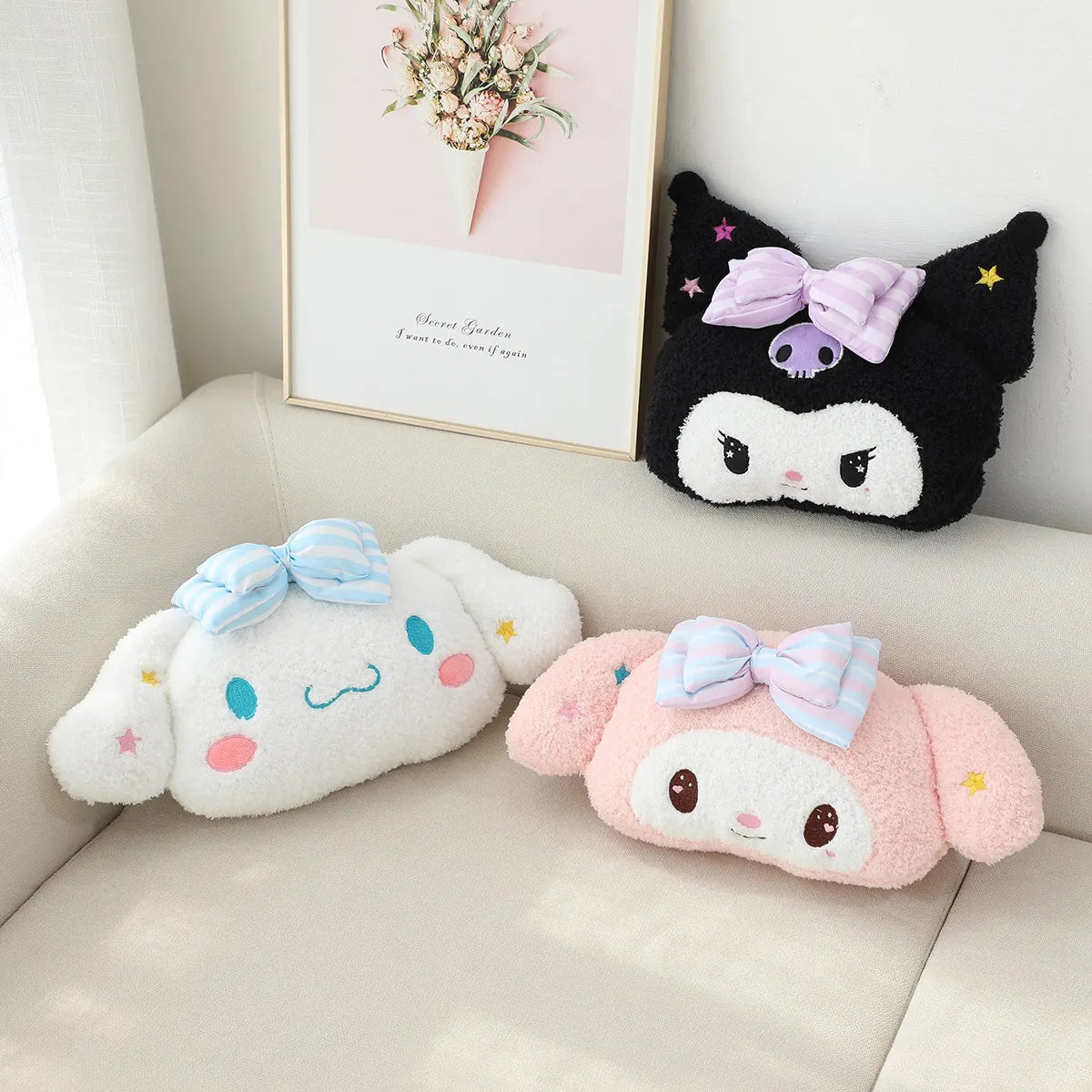 Lovely Kuromi My Melody Back Cushion Home Deocr