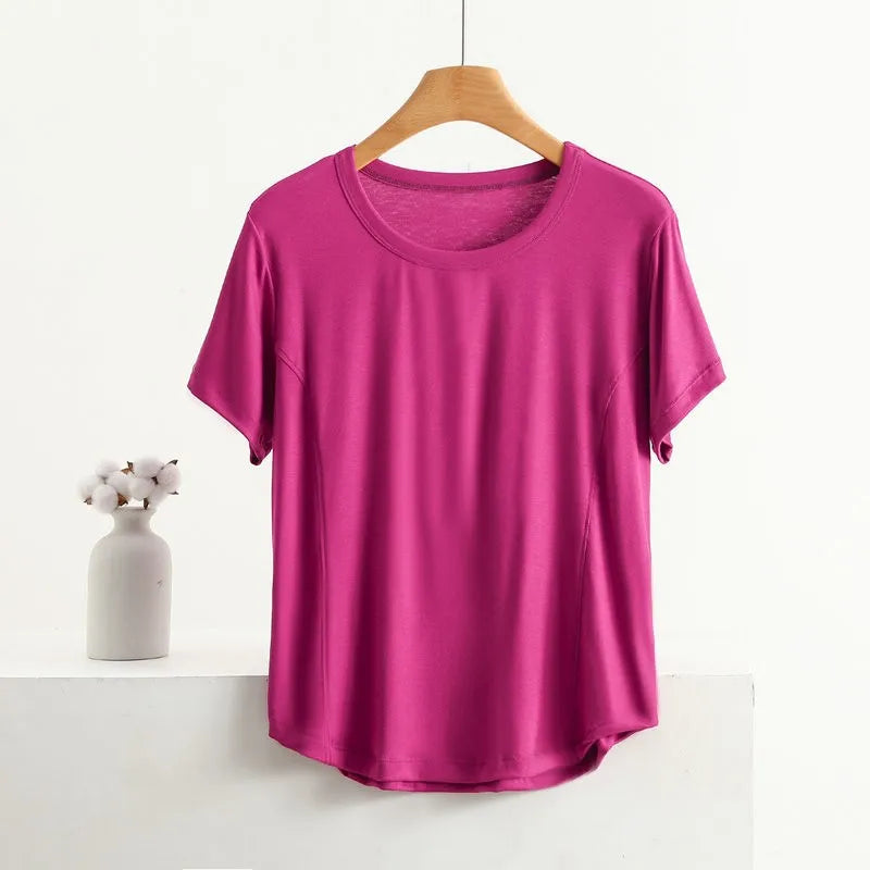XL to 8XL plus size O-Neck Tshirts Women's basic T-shirt solid color half sleeves summer simple Tee Tops Bottoming Tees all mat