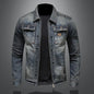 Vintage Denim Jacket Men's With Windbreak Cotton Padded Down Jacket Men's High Quality Classic Fashion New Zipper Padded Jacket
