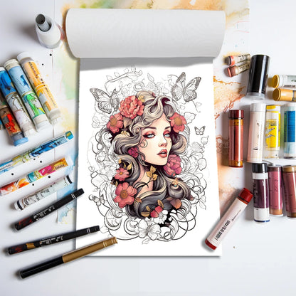 Adult Coloring Book 25 Different Patterns  1pc, A4 100gsm Thick Paper