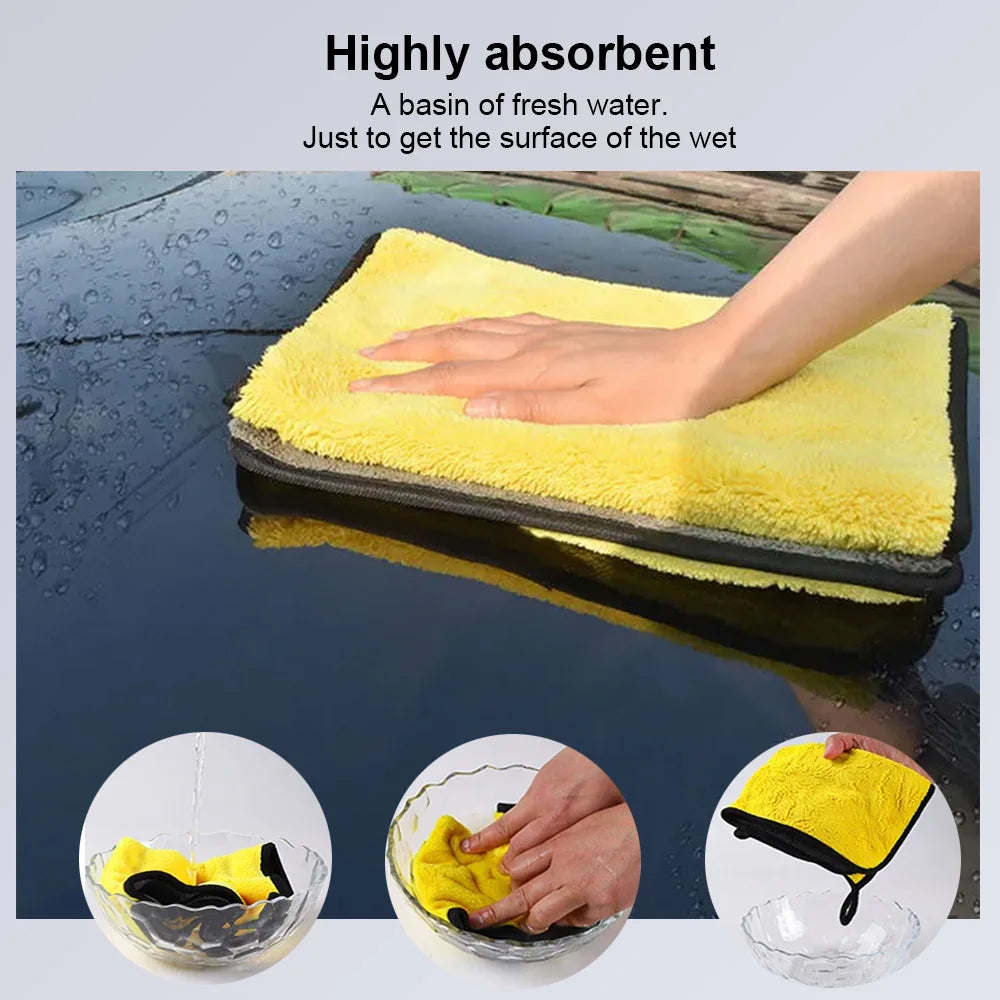 Car Wash Microfiber Towel 30x30/60CM for Car Cleaning and Drying, Hemmed Car Care Cloth, Detailing Car Wash Towel.