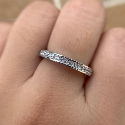 925 Sterling Silver Straight Stackable Wedding Ring Engagement Band For Women Trendy Jewelry Size 5-12