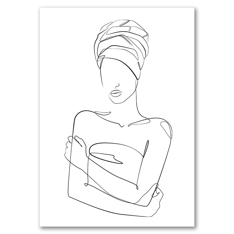 Sexy Female Body Art Print Naked Nude Canvas Poster Line Drawing Prints Abstract Woman Wall Art Painting Pictures Bedroom Decor