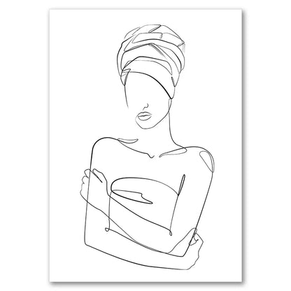 Sexy Female Body Art Print Naked Nude Canvas Poster Line Drawing Prints Abstract Woman Wall Art Painting Pictures Bedroom Decor