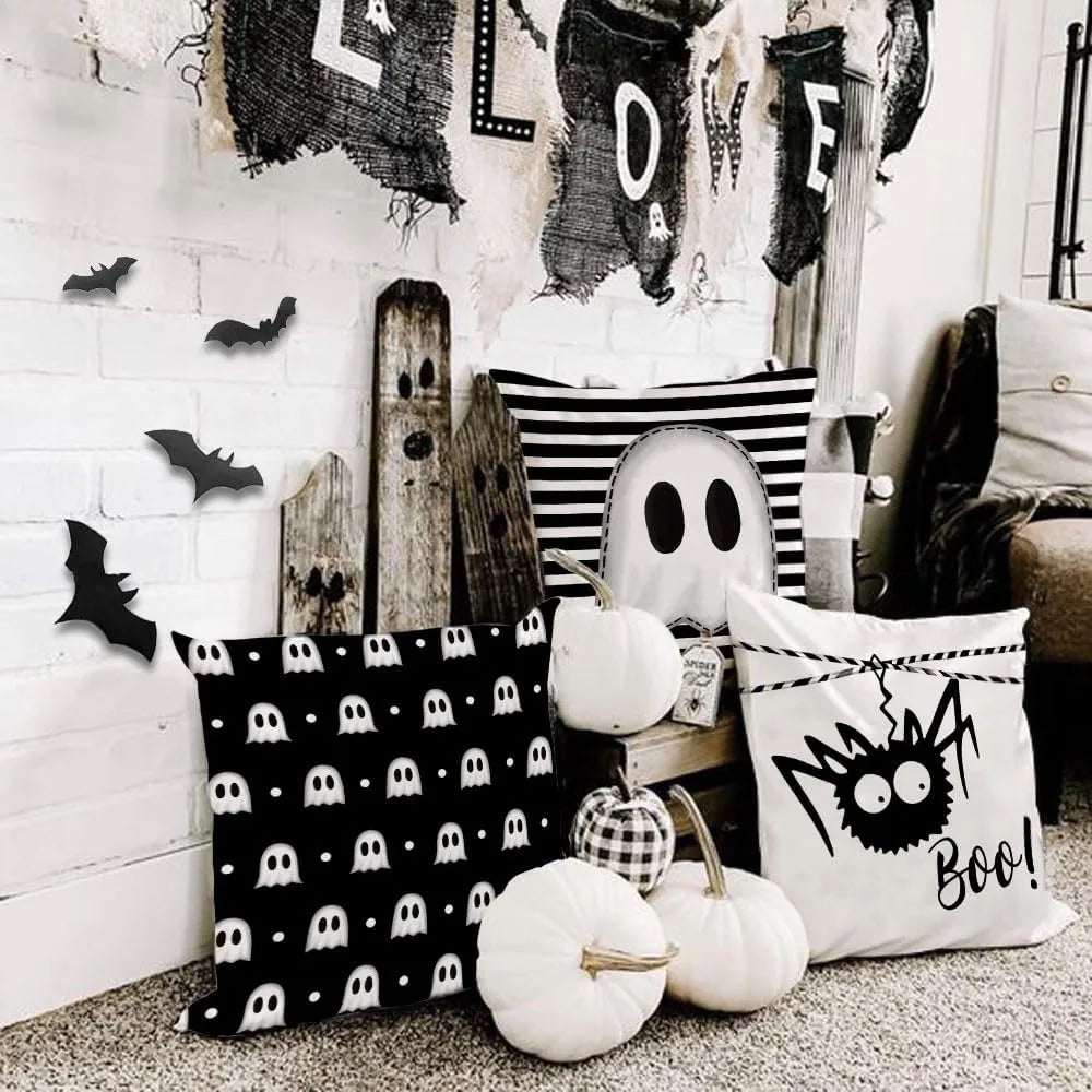 Spooky Halloween Pillowcases: Ghosts, Spider, and Boo! Designs Sofa cushion cover