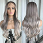 Ash Blonde Body Wave Lace Front Wig – Pre‑Plucked Long Wavy Synthetic Lace Frontal for Women