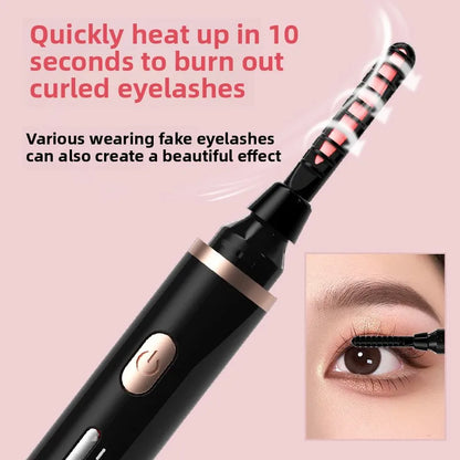Portable USB‑Rechargeable Heated Eyelash Curler · Quick‑Heat, Long‑Lasting Lift for Women