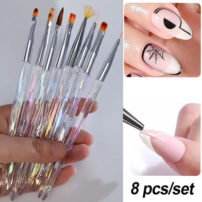 4/6/10Pcs Set Nail Art Stamp Pen DIY Floral Butterfly Nail Graffiti Nail Dotting Tools Polishing Painting Drawing Manicure Tools