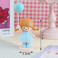 Princess Cake Topper Beautiful Girl with Bow Stars for Happy 1st Birthday Party Cake Decoration Baby Shower Party Supplies