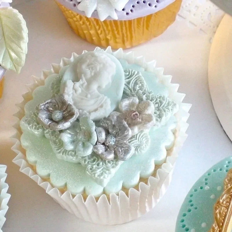 Woman Cameo Mirror Frame Silicone Mold – Fondant, Chocolate & Cake Decorating Mold