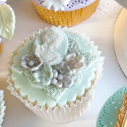 Woman Cameo Mirror Frame Silicone Mold – Fondant, Chocolate & Cake Decorating Mold