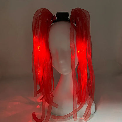 Disco Luminous Flashing Noodles Headband Light up Braid Headband Girl Women Bar Club Night Show Headwear Supplies