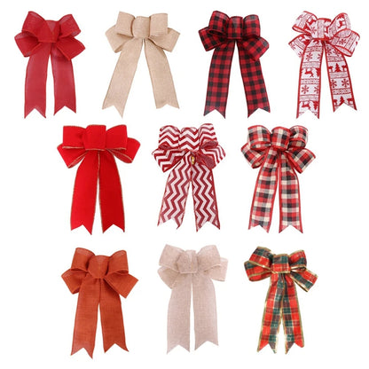 1/6pcs Large Christmas Bow Decorative Christmas Wreaths Ribbon Bows Xmas Tree Decoration Home Party Decor DIY Gift Wrapping