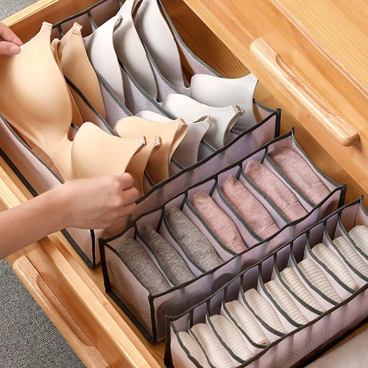 1PC- Closet Organizer for Socks Home Separated Underwear Storage Box 7/9/11 Grids Jeans Bra Organizer Foldable Drawer Organizer