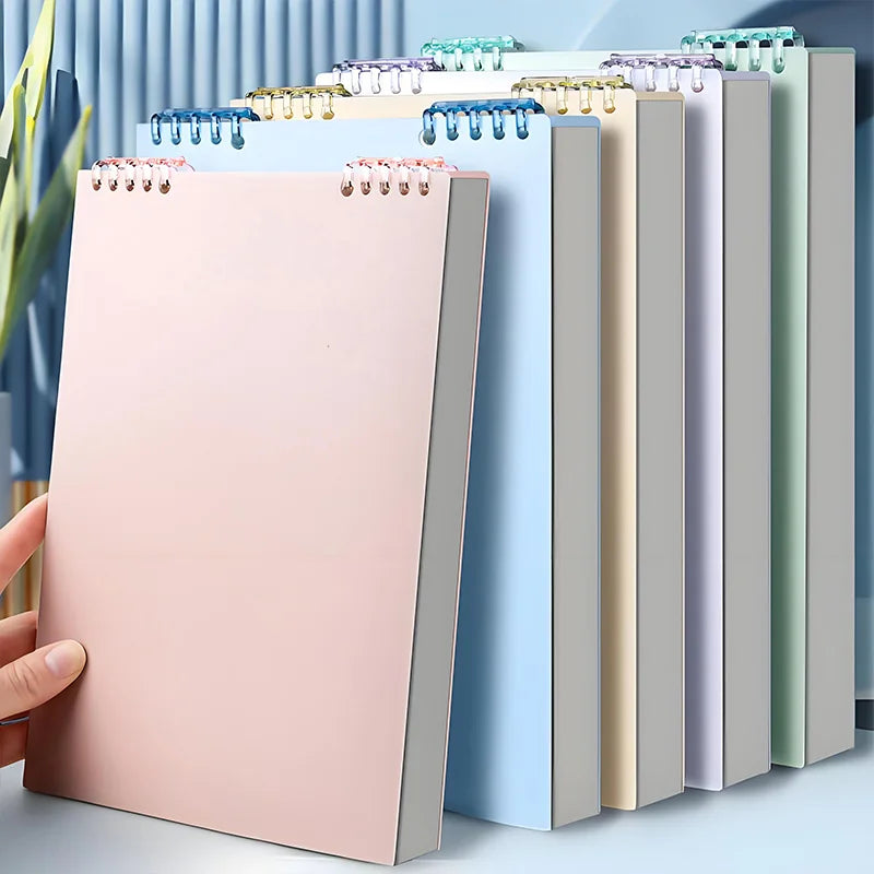 Top-Flip Loose-Leaf Notebook – Wooden, 360° Flipping, Double-Sided No Ink Leakage, Office Essential