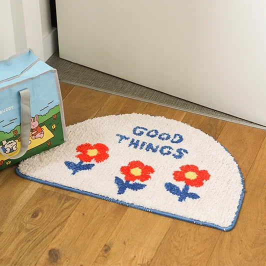 Soft Cartoon Imitation‑Cashmere Floor Mat for Bedroom, Bathroom & Home Décor