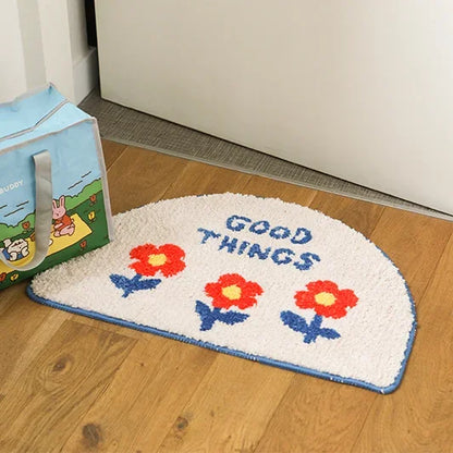Soft Cartoon Imitation‑Cashmere Floor Mat for Bedroom, Bathroom & Home Décor