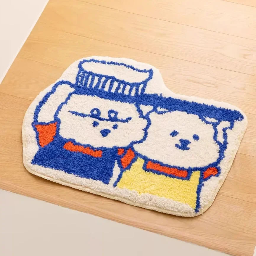 Soft Cartoon Imitation‑Cashmere Floor Mat for Bedroom, Bathroom & Home Décor