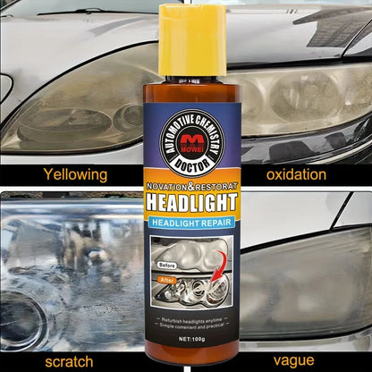 Car Headlight Restoration Polishing Headlamp Scratch Remover Repair Cleaning Paste Remove Oxidation Headlight Polish Liquid