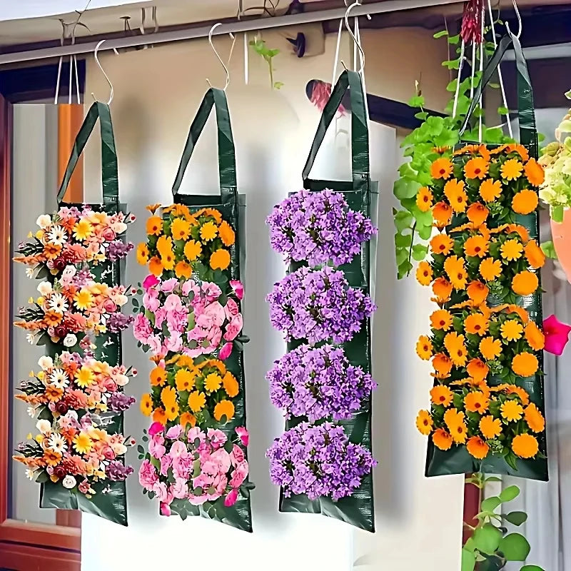 3/1pc Hanging Strawberry Planting Bag Fruit Vegetable Breathable Grow Bag Foldable Storage Indoor Outdoor Yard Garden Home Decor