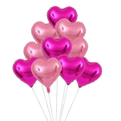 10pcs 18inch Rose Gold Red Pink Love Foil Heart Helium Balloons Wedding Birthday Party Balloons Valentine's Day Globos Supplies