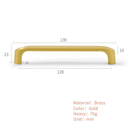 Solid Brass Handles Modern  Kitchen Cabinet Knob Cupboard Door Pulls Drawer Knobs Gold Furniture Handle Hardware