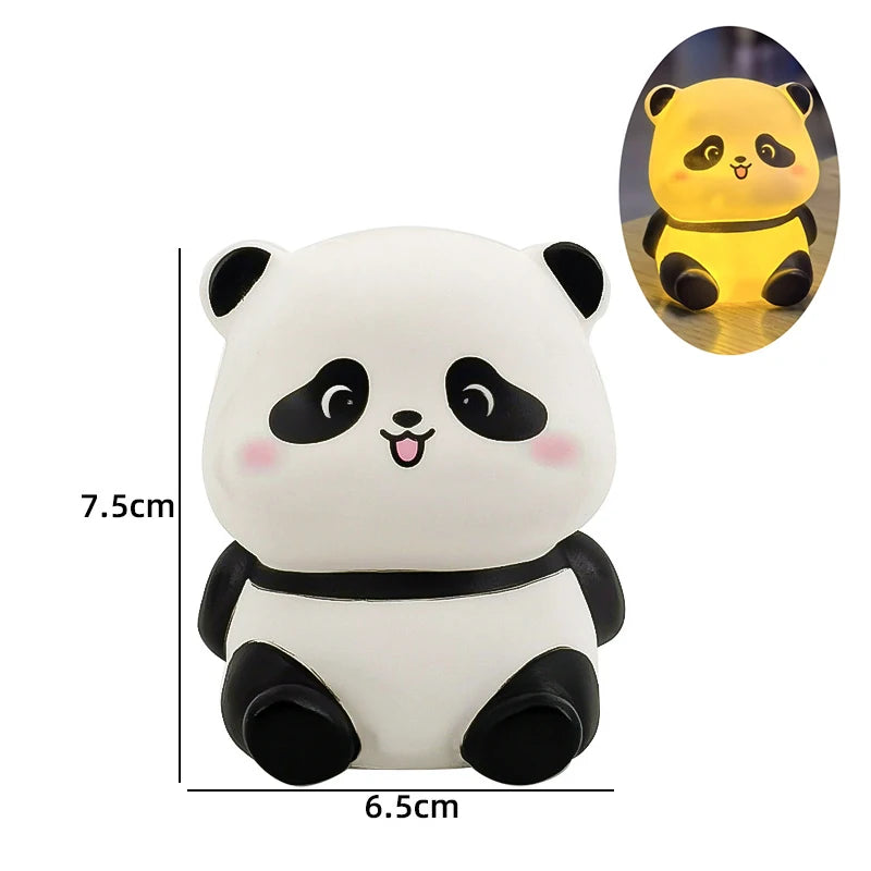 Cute Mini Panda Night Light LED Sleeping Animals Lamp Capybara Rabbit Lamp for Home Desktop Orname nParty Favors Gift