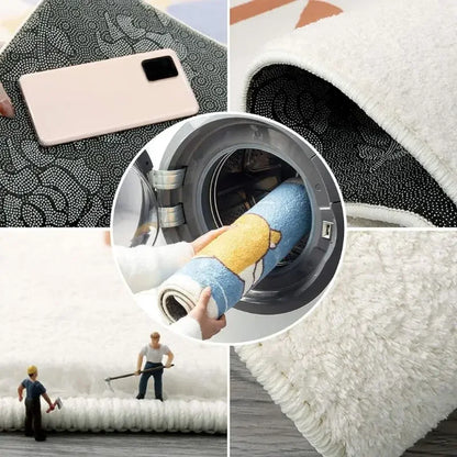 Soft Cartoon Imitation‑Cashmere Floor Mat for Bedroom, Bathroom & Home Décor