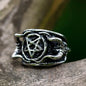 ✨ Men’s 316L Stainless Steel Pagan Star Ring – Gothic