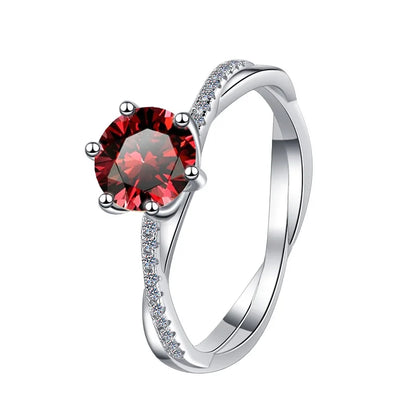 D Colour Moissanite S925 Sterling Silver 1CT Brilliant Diamond Ring Delicate Birthday Wedding Gift Women Band Fine Jewelry