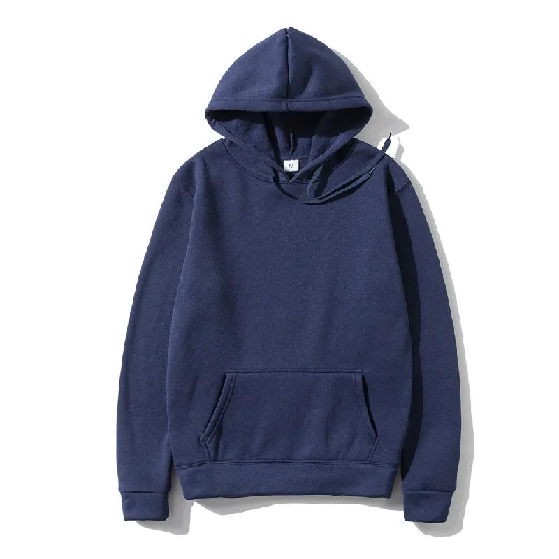 Men's and Women's Solid Color Pocket Pullover Hoodies