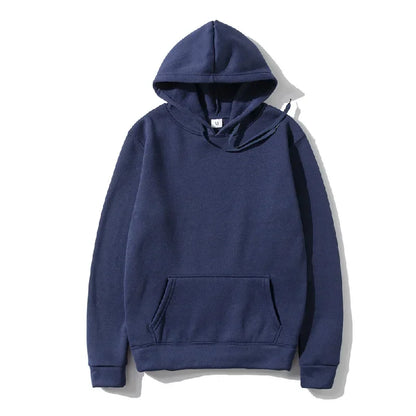 Men's and Women's Solid Color Pocket Pullover Hoodies