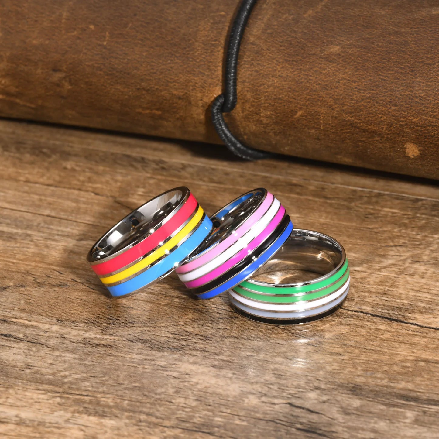 Pride Parade Lesbian Gay LGBT Pride Ring, Bisexual Non-binary Pride Multicolor Rainbow Ring, Love Promise Wedding Jewelry