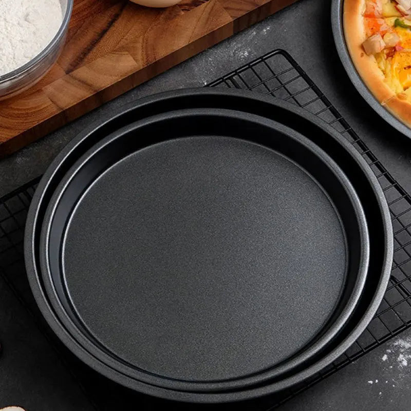 Round Carbon‑Steel Deep‑Dish Pizza Pan – Non‑Stick Baking Tray (6–9 Inch)