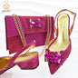 Italian-designed elegant evening shoes and bag set with African crystal accents, offering comfortable shoes and a spacious bag, perfect for commuters and women's fashion.
