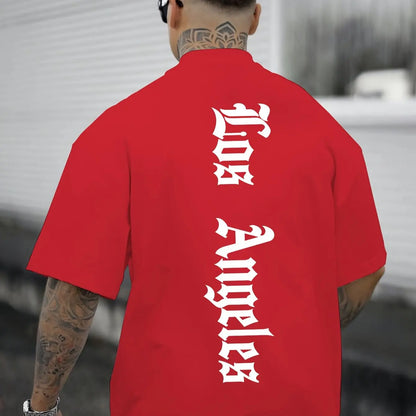 Men’s LA Graphic Tee – 100% Cotton Loose Fit Summer Shirt
