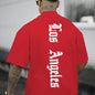 Men’s LA Graphic Tee – 100% Cotton Loose Fit Summer Shirt