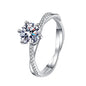 D Colour Moissanite S925 Sterling Silver 1CT Brilliant Diamond Ring Delicate Birthday Wedding Gift Women Band Fine Jewelry