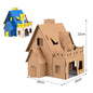 Christmas Paper House DIY Painting Corrugated Board Villa Manor Castle Set Xmas Party Birthday Decoration Kids Gift Home Supply