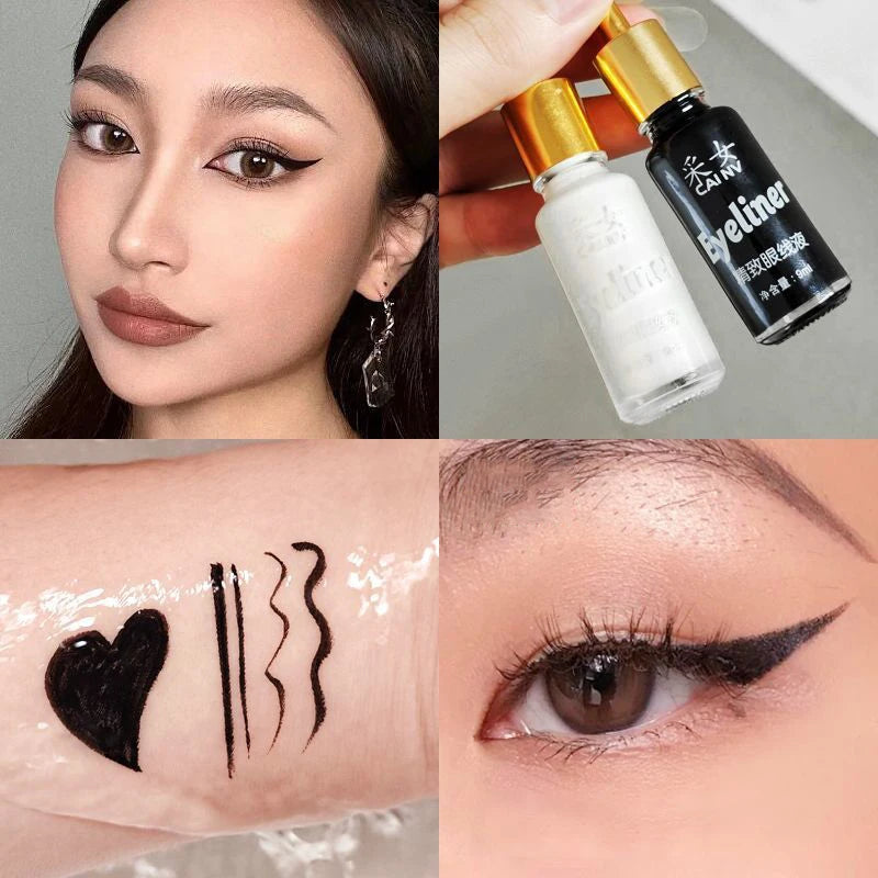 9ml Liquid Eyeliner Black White 0.01mm Super Slim Waterproof Quick Dry Long Lasting Color No Smudging Eyeliner Pencil Eye Makeup
