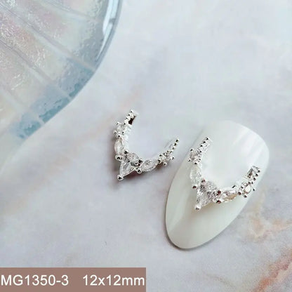 10pcs/lot Luxury No Fading Bow Butterfly Arc Nail Art Parts Zircon Crystal Manicure Nails Accesorios Supplies Decorations Charms